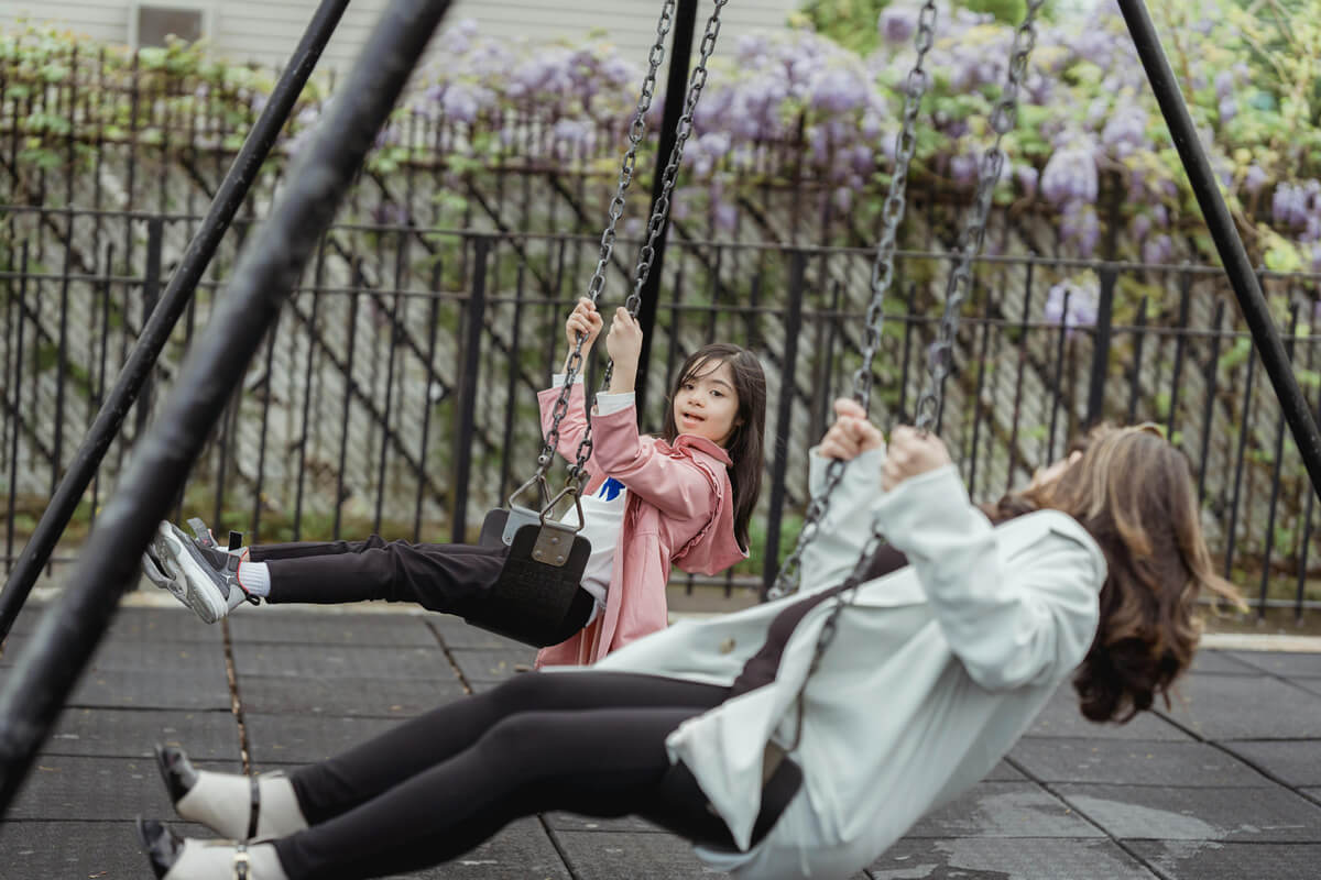 Girls-on-swings